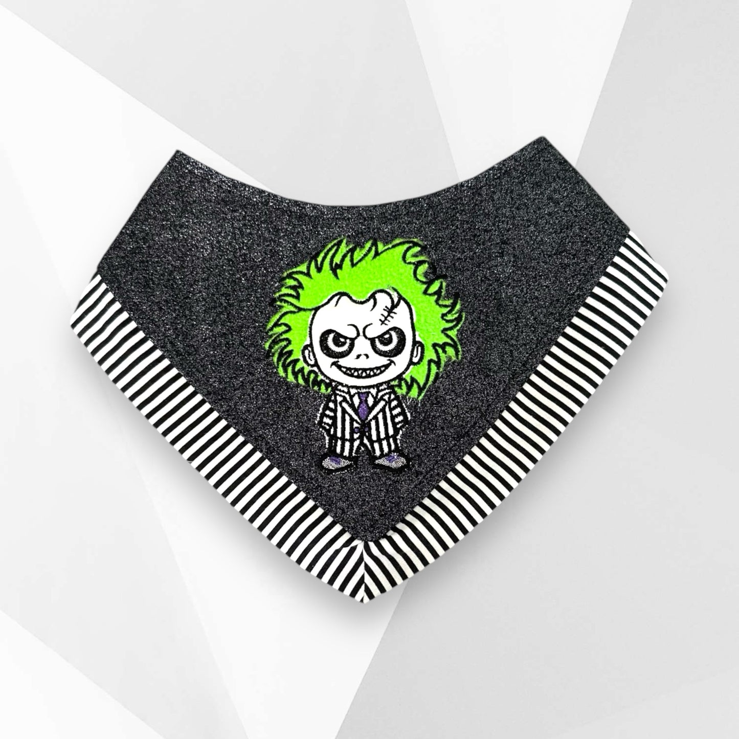 Beetlejuice Inspired Dog Bandanna - Handmade Couture Halloween Dog Accessory