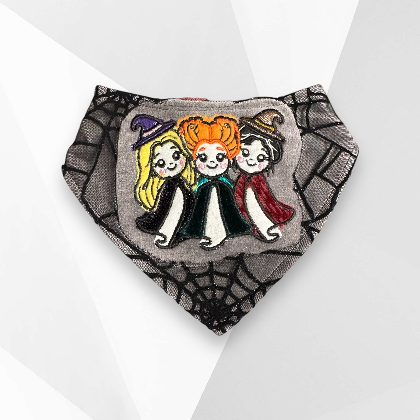Sanderson Sisters Inspired Dog Bandanna - Glow-in-the-Dark Halloween Dog Bandanna Inspired by Hocus Pocus - Handmade Couture Halloween Dog Accessory