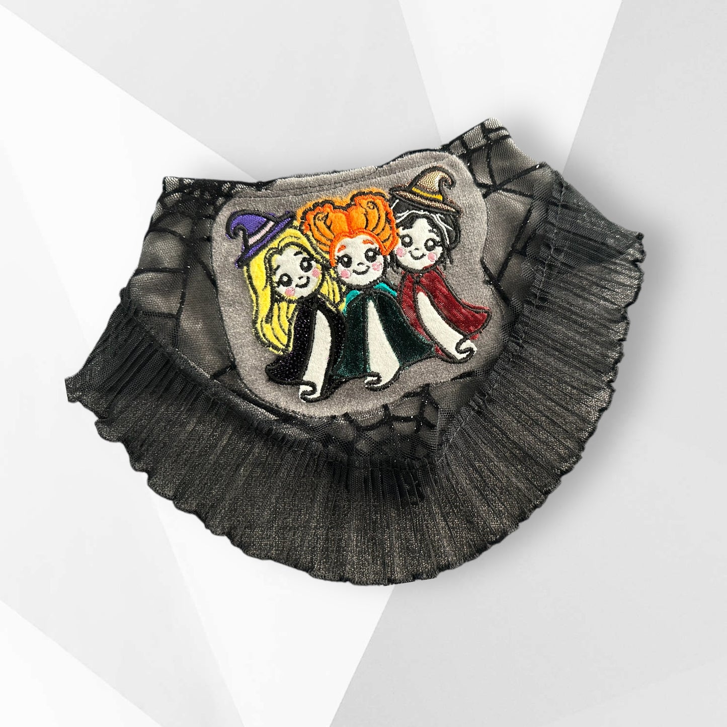 Sanderson Sisters Inspired Dog Bandanna - Glow-in-the-Dark Halloween Dog Bandanna Inspired by Hocus Pocus - Handmade Couture Halloween Dog Accessory