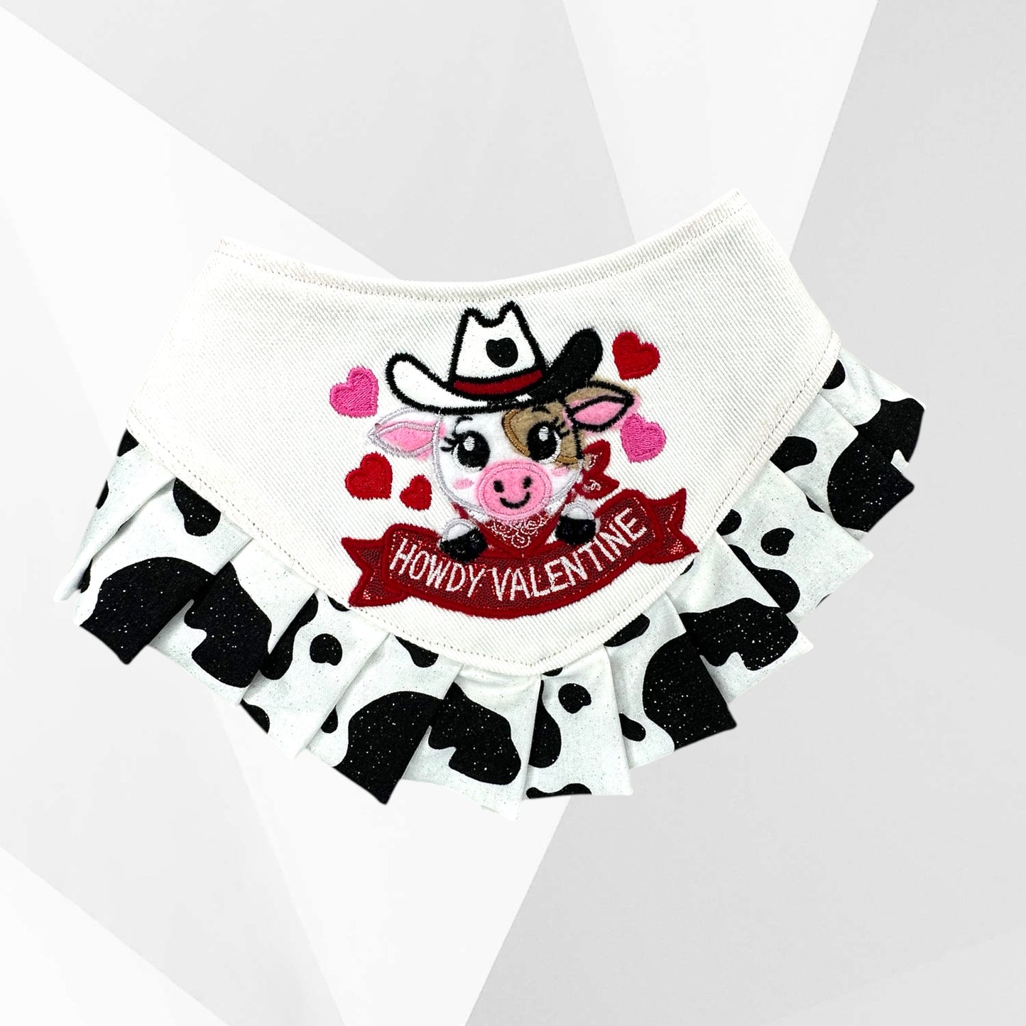 Howdy Valentine Dog Bandanna - Luxury Handmade Appliqué Valentine Bandanna