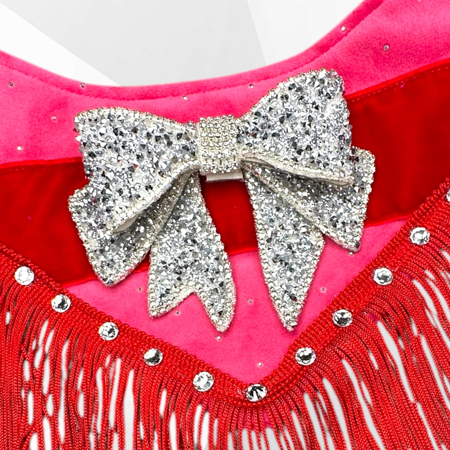 Luxury Velour Valentine Dog Bandanna - Handmade Rhinestone Bow or Bowtie Design