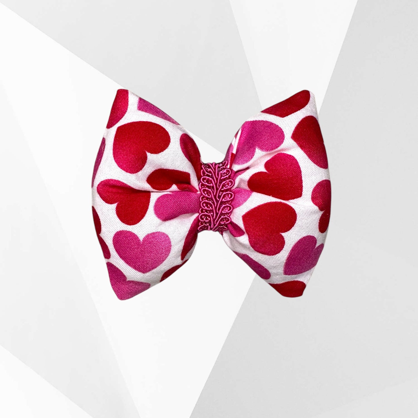 Valentine’s Day Heart Hair Bow for Dogs - Handmade Luxury Accessory