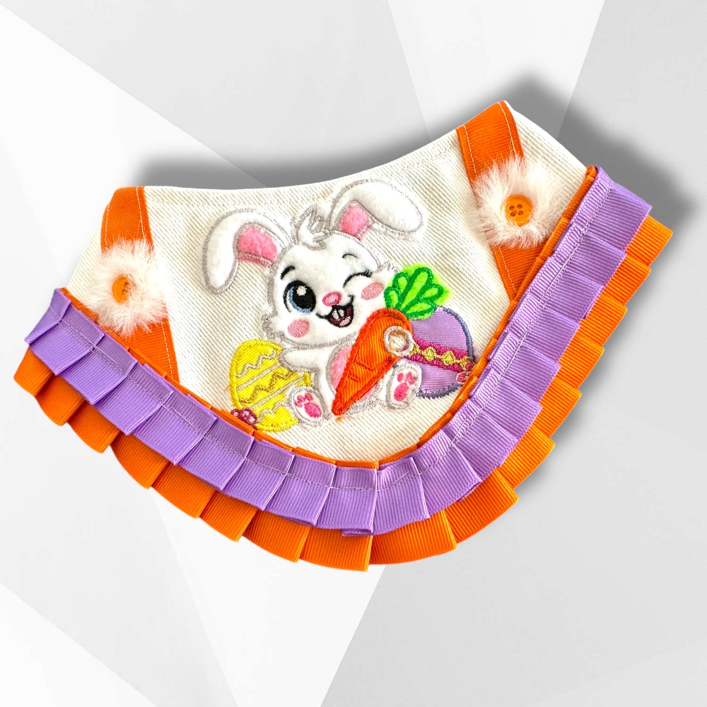 Luxury Easter Bunny Dog Bandanna – Handmade Appliqué Bandanna