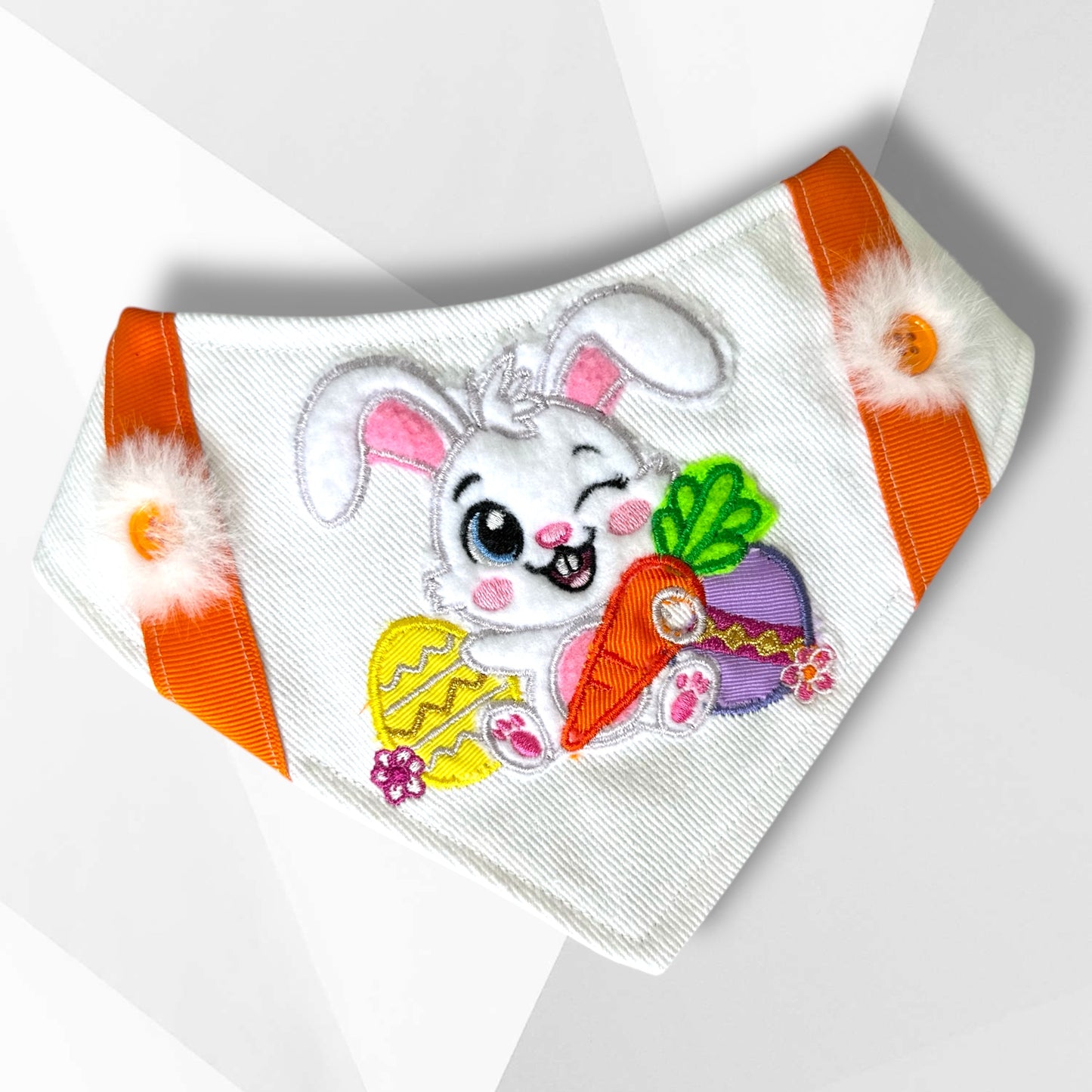 Luxury Easter Bunny Dog Bandanna – Handmade Appliqué Bandanna