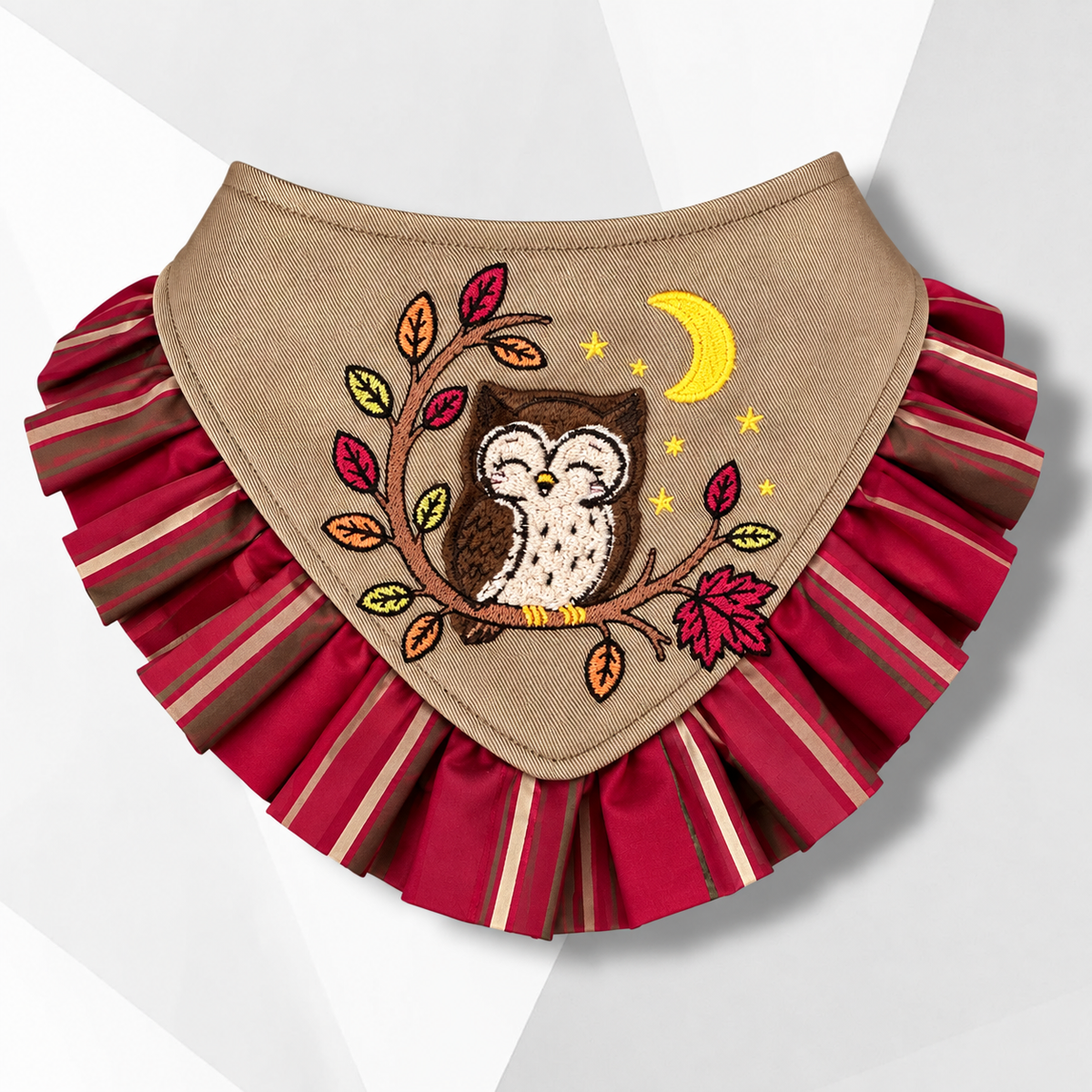 Autumn Moon Owl Reversible Fall Dog Bandanna