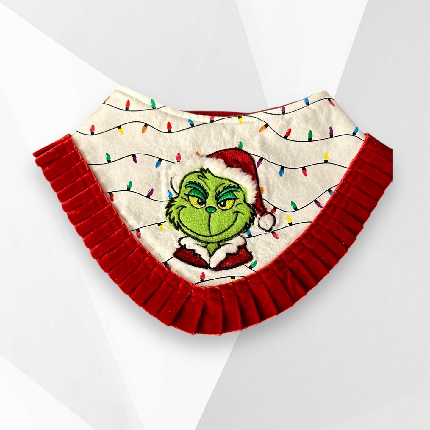 GrinchE-Inspired Dog Bandanna – Appliqué Christmas Dog Accessory