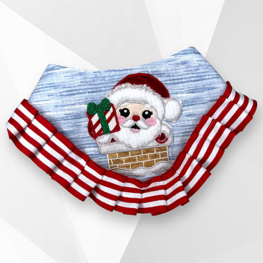 Santa’s Surprise Dog Bandanna – Handmade Christmas Appliqué Dog Accessory