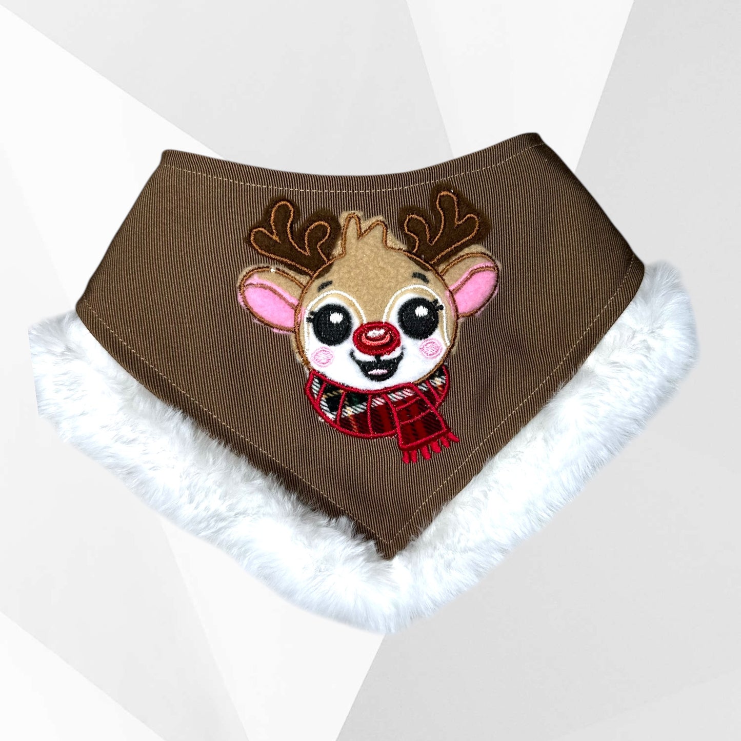 Rudolph the Red-Nosed Reindeer Dog Bandanna – Appliqué Christmas Dog Accessory