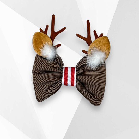 Reindeer Christmas dog hair bow/festive holiday dog accessory