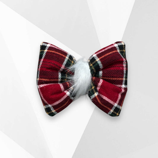 Plaid dog hair bow/Christmas holiday dog accessory