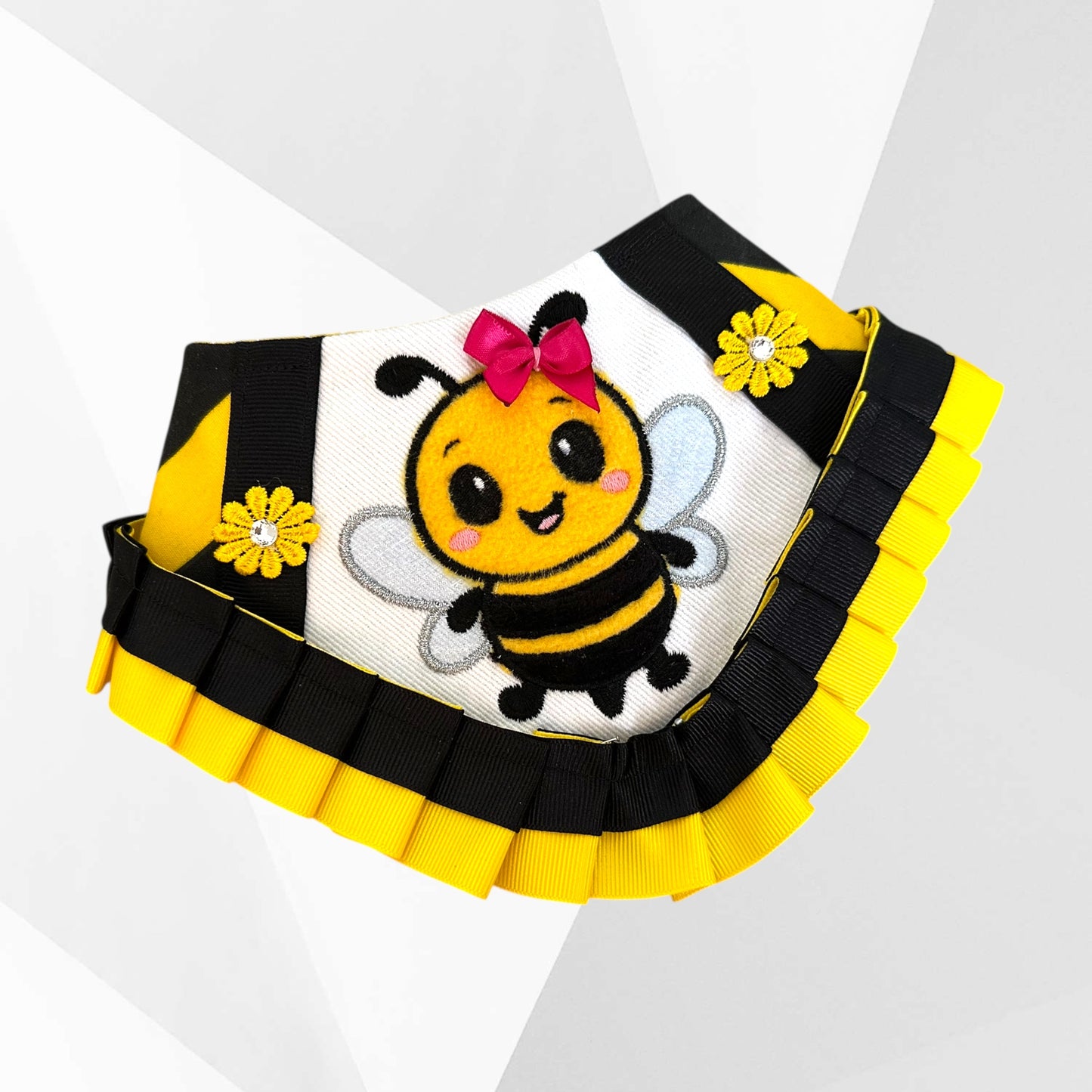 Honeybee Dog Bandanna – Handmade Appliqué Bee Dog Bandana for Boys & Girls | Luxury Couture Dog Accessory