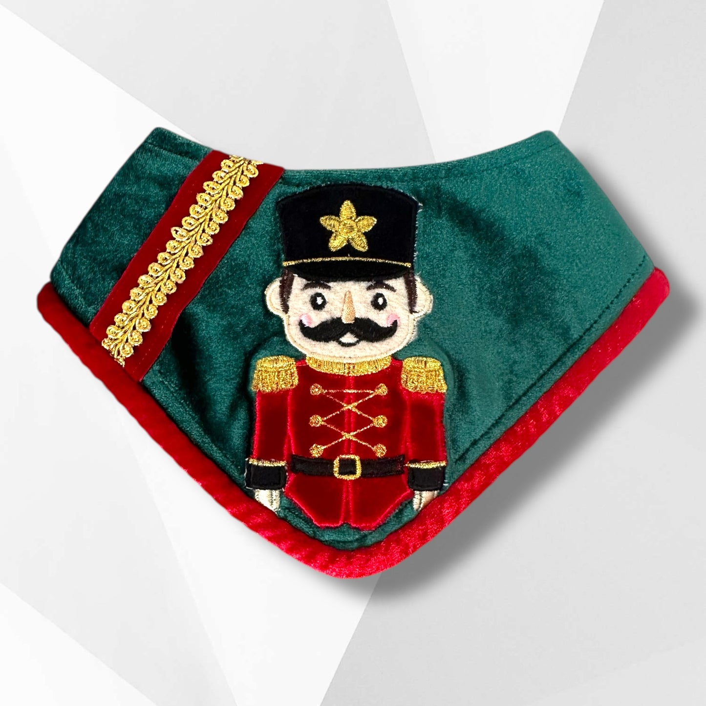 Luxury Nutcracker Appliqué Dog Bandanna – Holiday Couture Christmas Bandana for Dogs