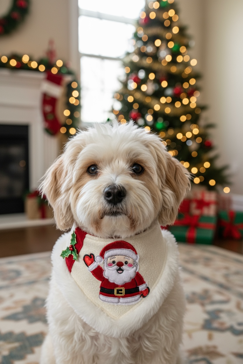 Santa Claus Luxe Appliqué Bandanna