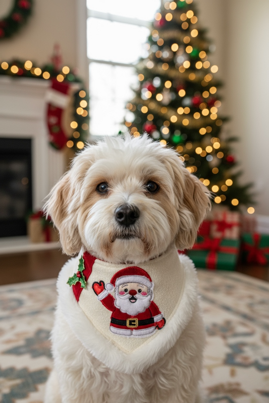 Santa Claus Luxe Appliqué Bandanna
