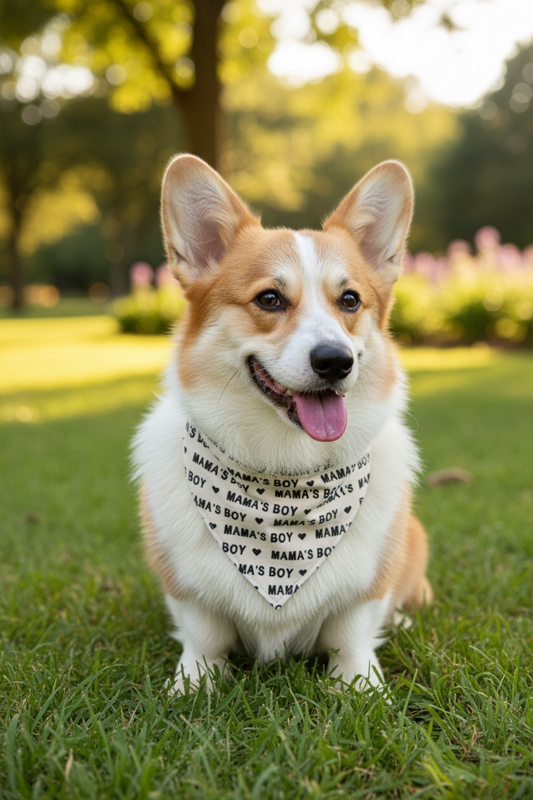 Mama’s Boy Reversible Cotton Dog Bandana