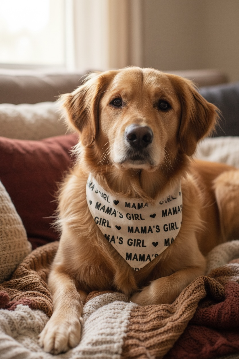 Mama’s Girl Reversible Cotton Dog Bandana