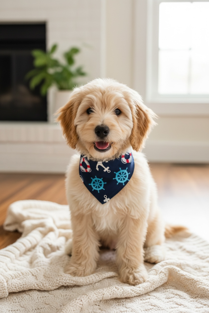 Lobsters / Nautical Icons Reversible Cotton Dog Bandana