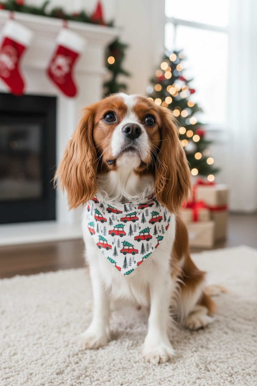 Holiday Tree Haul Christmas dog bandanna/festive holiday dog accessory