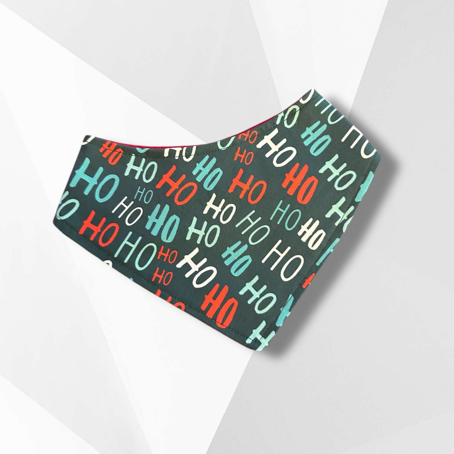 Ho Ho Ho Cotton Dog Bandana with Optional Satin Bow