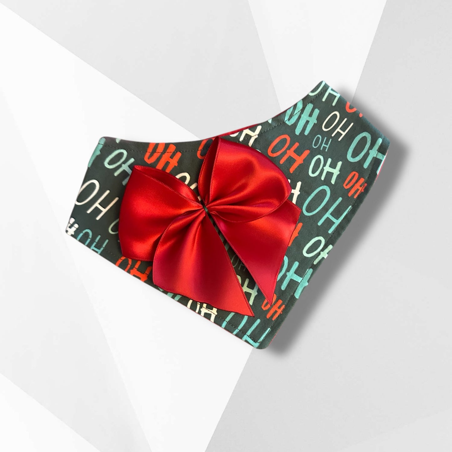 Ho Ho Ho Cotton Dog Bandana with Optional Satin Bow