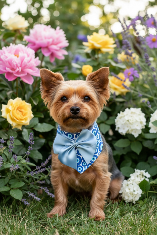 Evil Eye Protection Bandana with Satin Bow