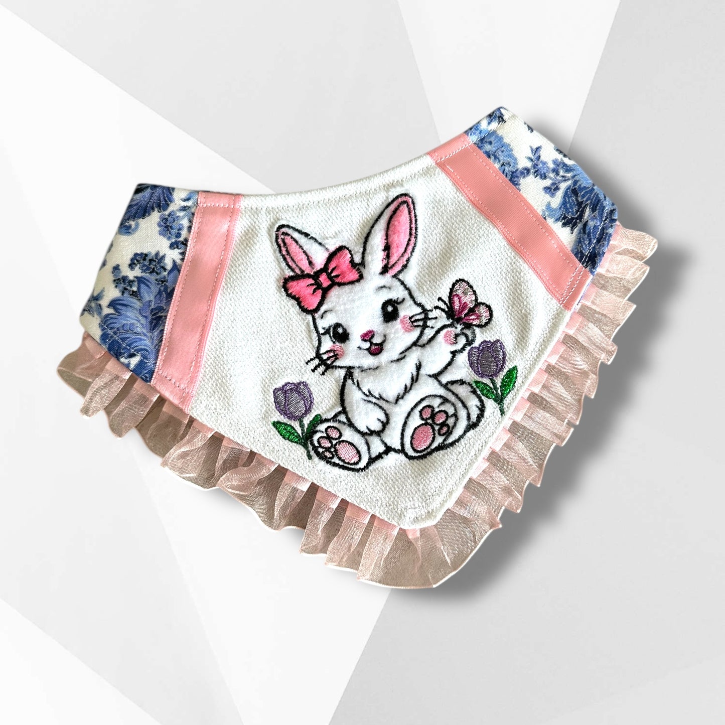 Luxury Spring Bunny Dog Bandana – Handmade Easter Rabbit Pet Bandana