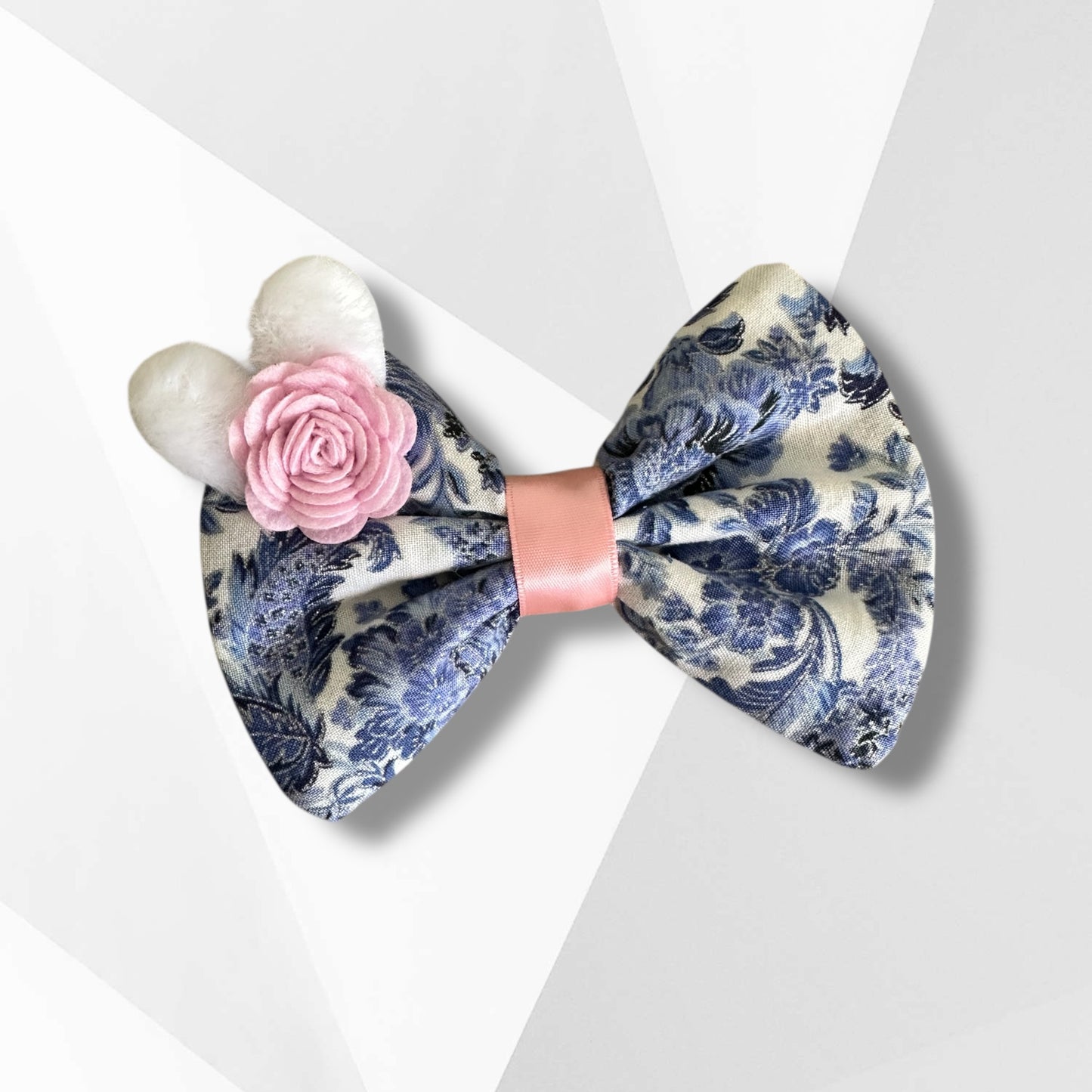 Luxury Bunny Garden Dog Hair Bow – Handmade Floral Easter Matching Pet Hair Bow