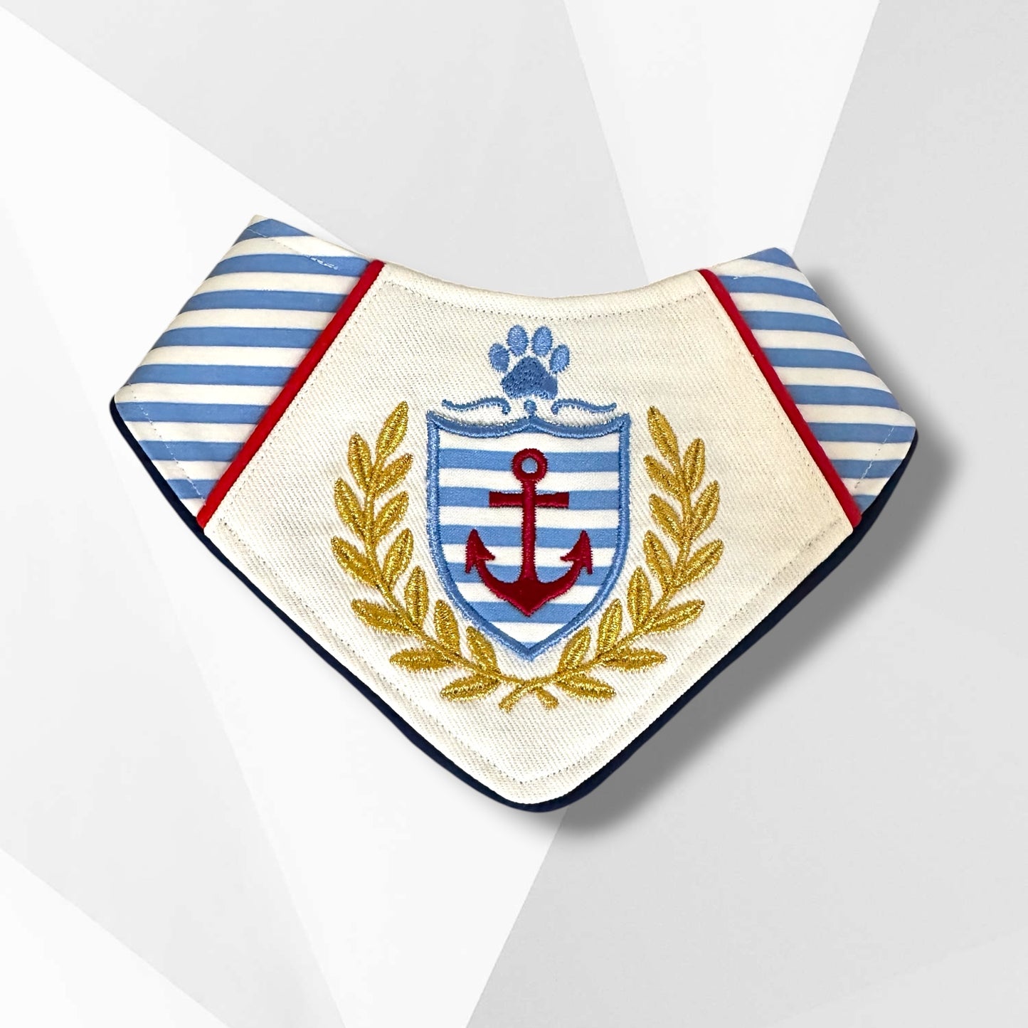 Luxury Nautical Crest Dog Bandana | Yacht Club Pup Collection