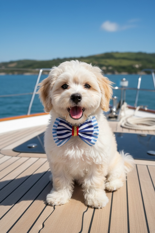 Luxury Nautical Dog Bow Tie / Yacht Club Pup Collection
