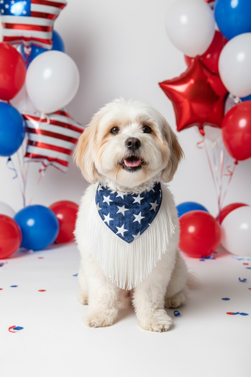 Born to Sparkle – Luxury Fourth of July Fringe Dog Bandana