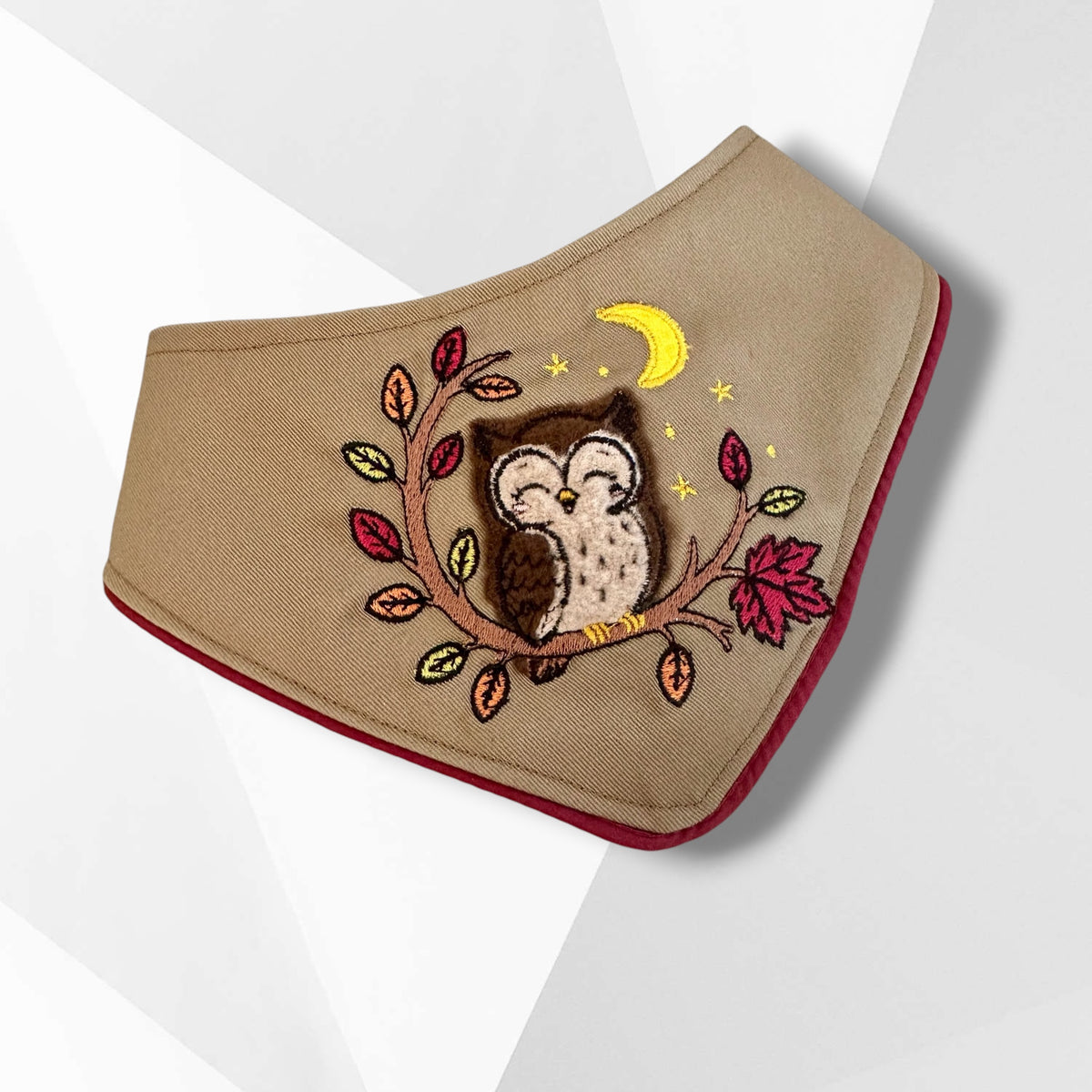 Autumn Moon Owl Reversible Fall Dog Bandanna
