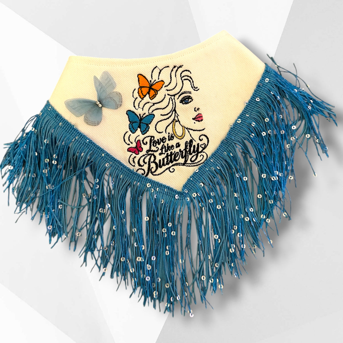 Dolly Parton Tribute – Reversible Embroidered Couture Dog Bandana